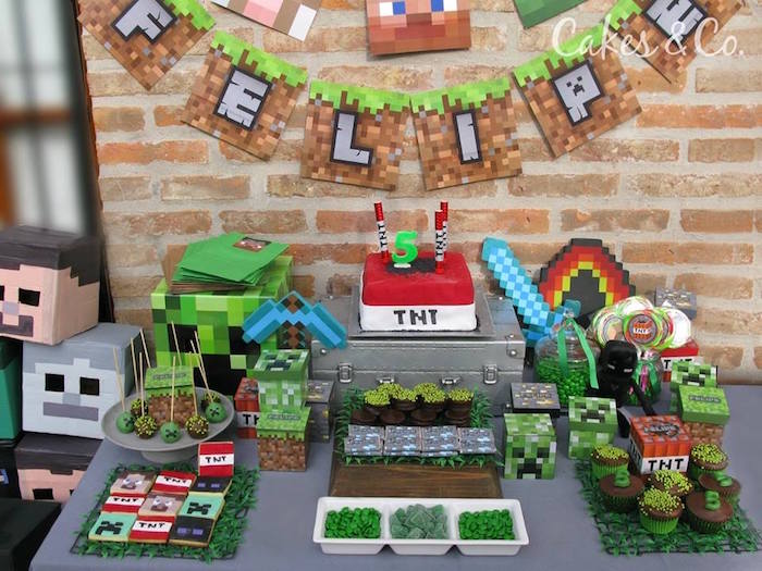 Minecraft geburtstag deko